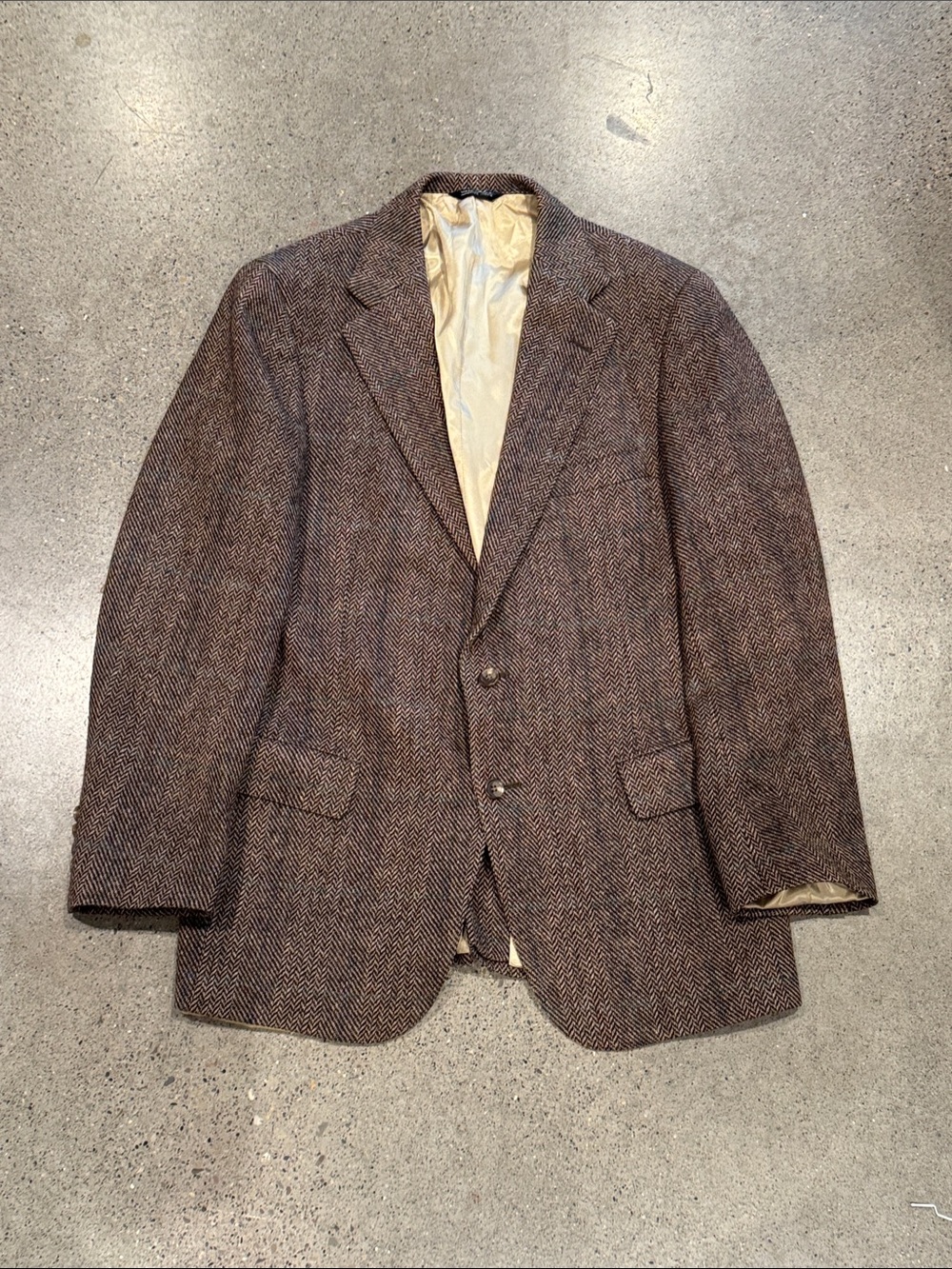 VTG Polo University Club by Ralph Lauren - Brown Herringbone Wool Sport Coat 40R
